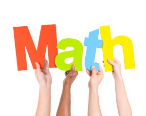 Multi Ethnic People Holding The Word Math