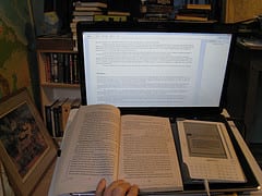 Reading with Kindle in my Study 4575290954_7c54ea04f1_m