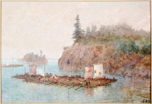 The Timber Raft, by Frances Anne Hopkins, 1868. LIBRARY AND ARCHIVES CANADA