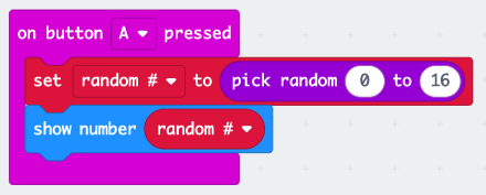 microbit Pick random number code pic